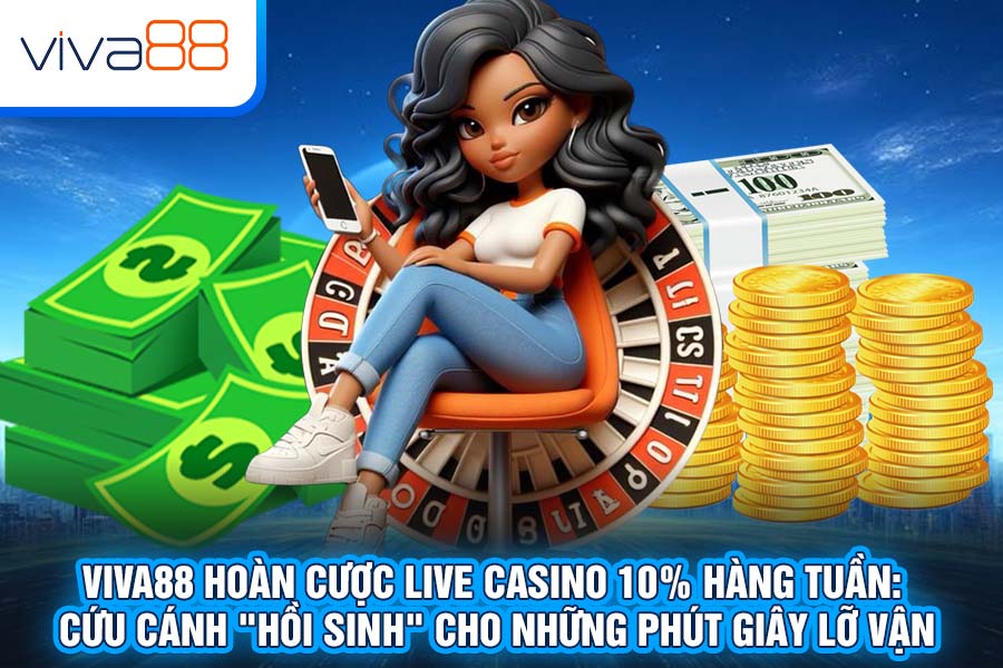 Viva88 Hoàn Cược Live Casino 10% Hàng Tuần: Cứu Cánh "Hồi Sinh" Cho Những Phút Giây Lỡ Vận
